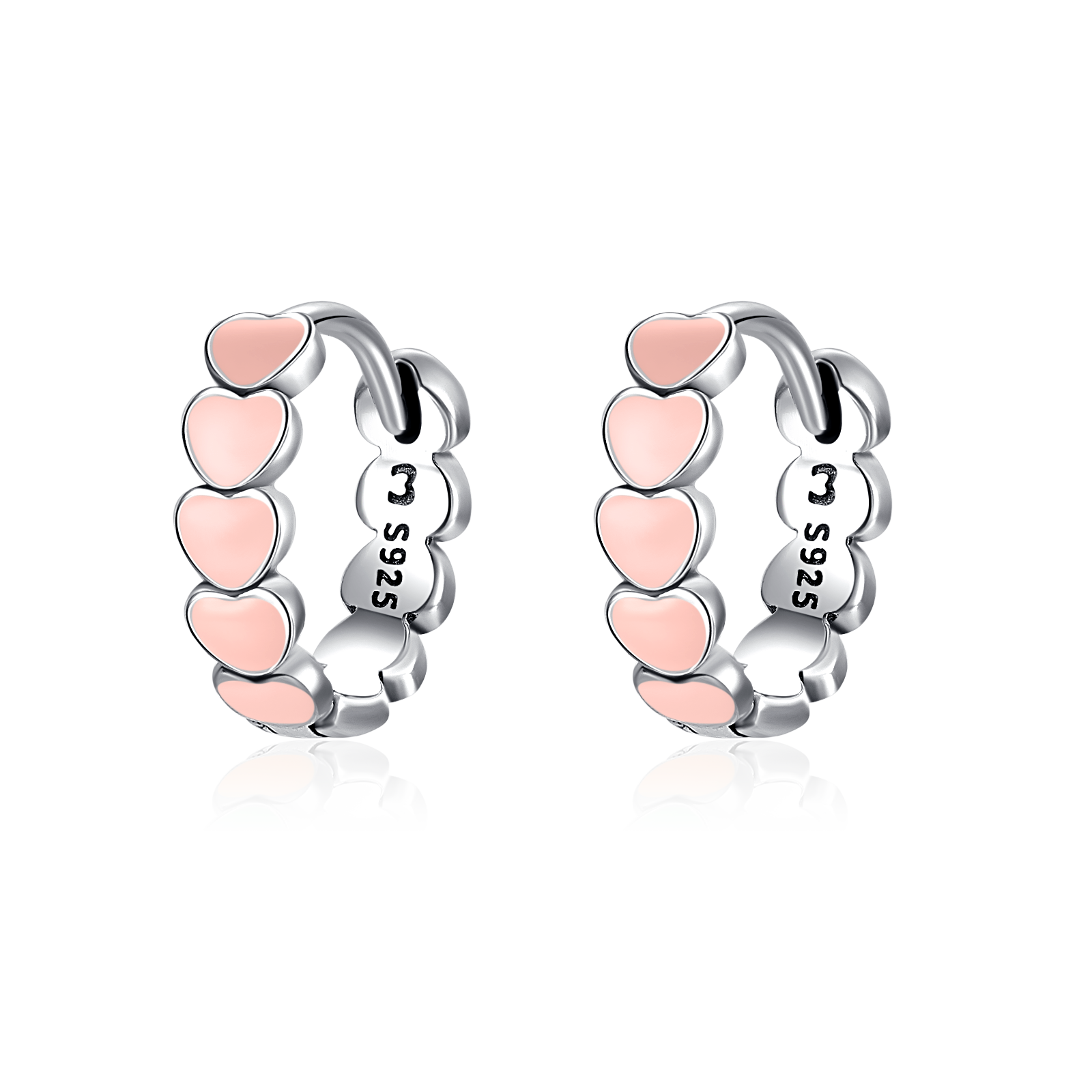 Pendientes Corazones Rosa