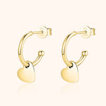 Pendientes Semi aro Corazones - LePetiteMarie