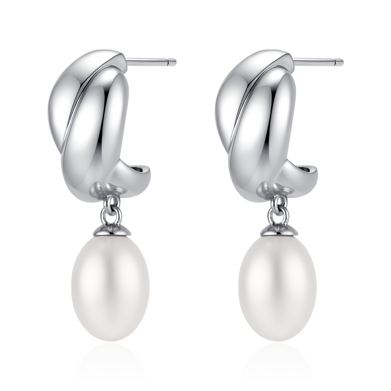 Pendientes Semiaro Perla Óvalo
