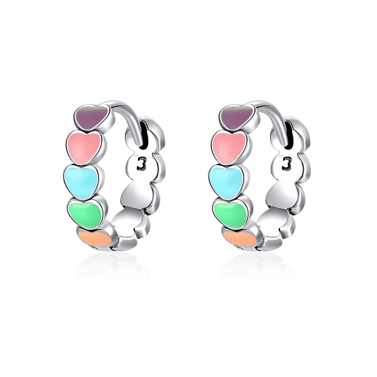 Brincos de amor coloridos