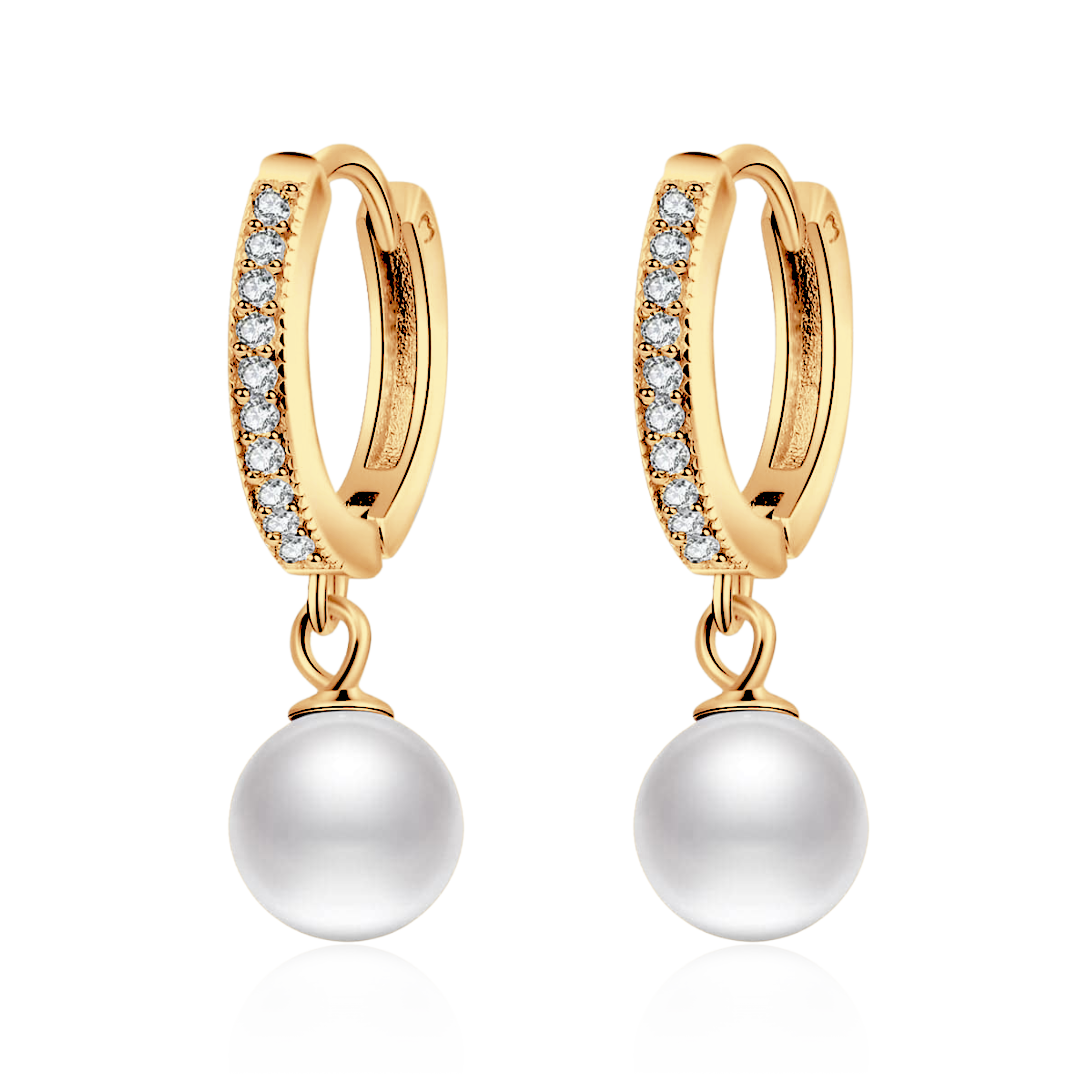 Pendientes Perla y Brillantes