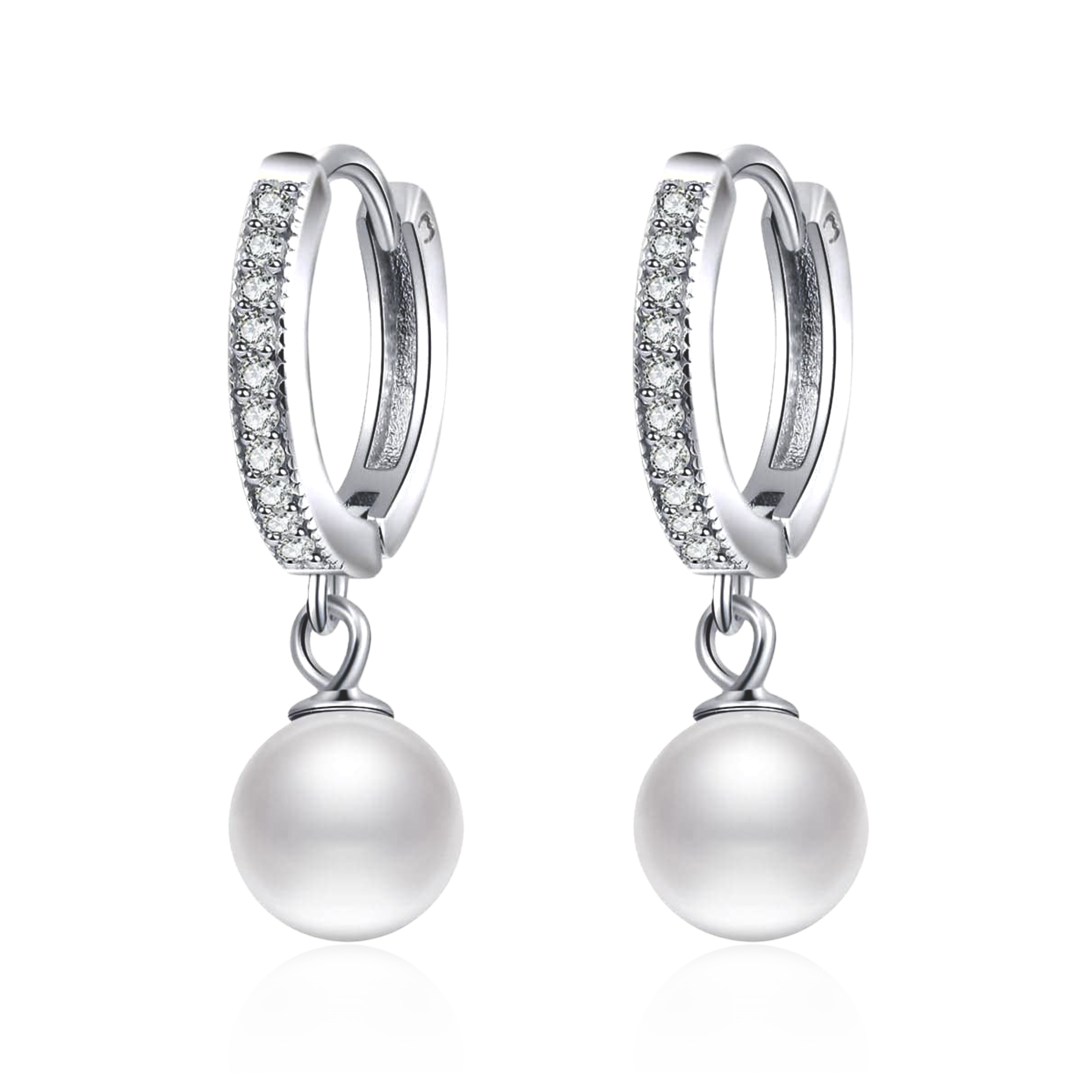 Pendientes Perla y Brillantes