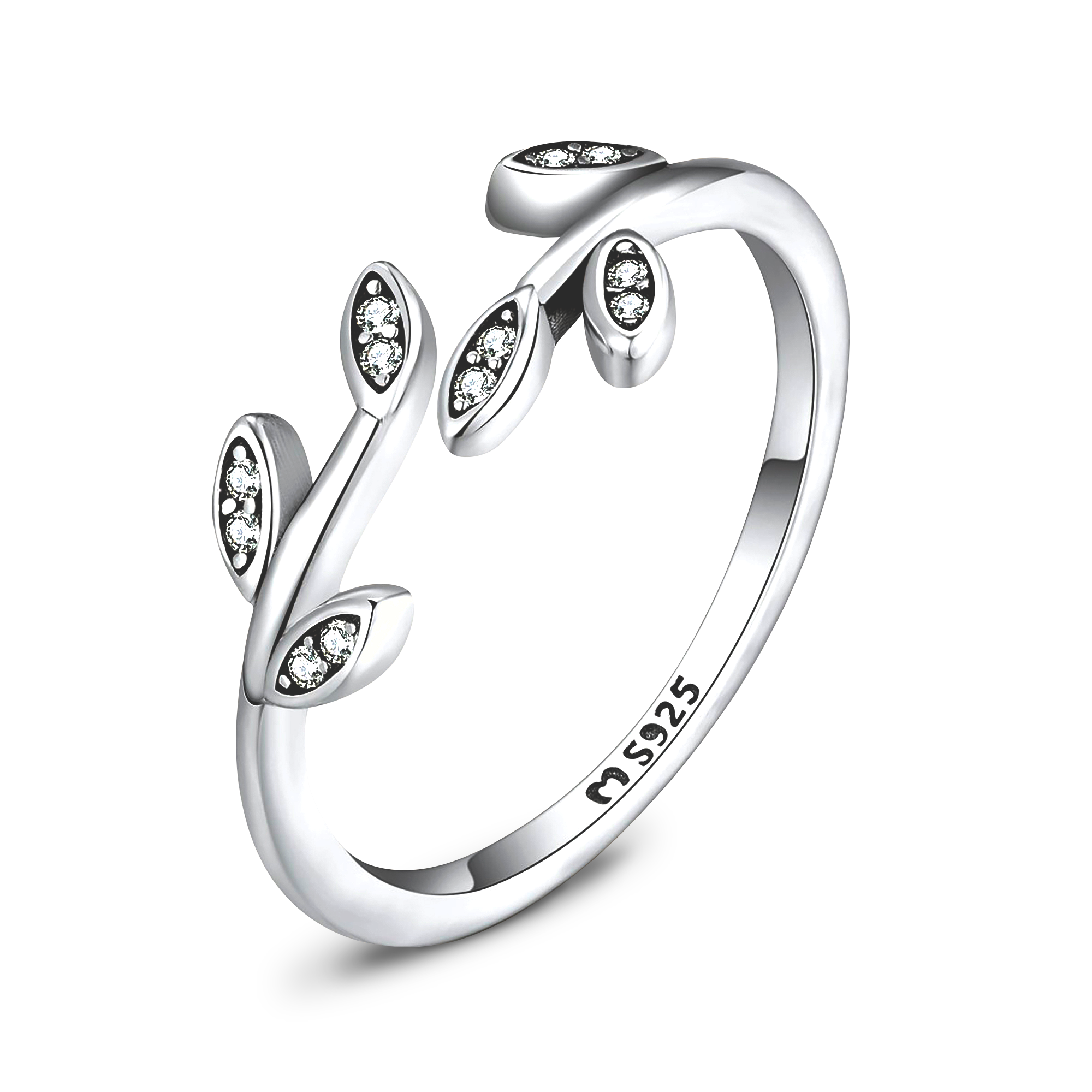 Anillo Hojitas Brillantes