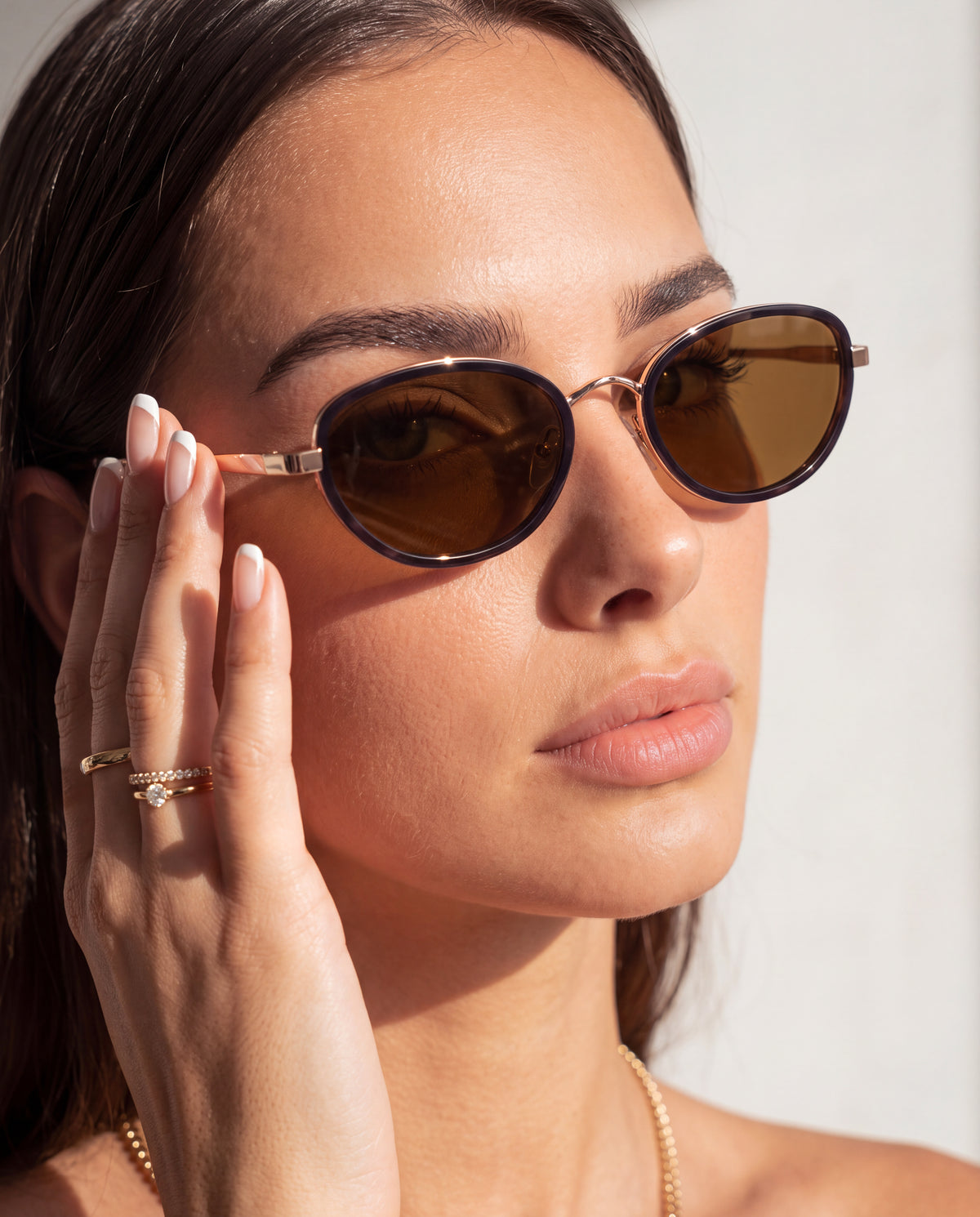 Gafas de Sol Mujer Contour ~ Dorada-Marrón