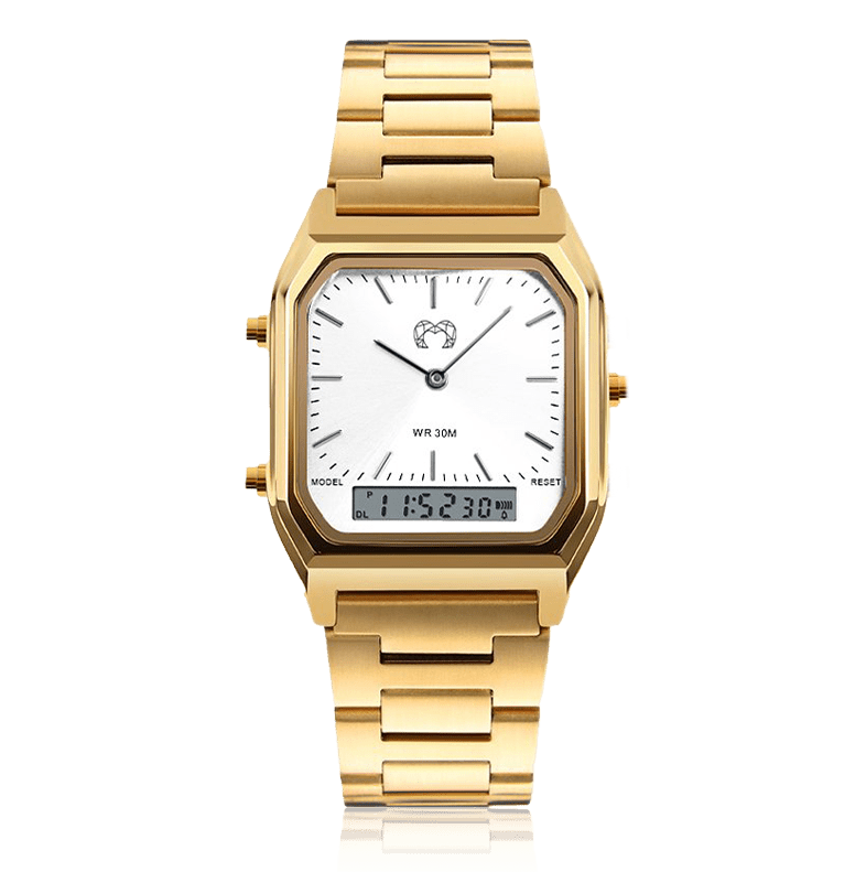 Reloj Vintage Retro ~ GoldWhite