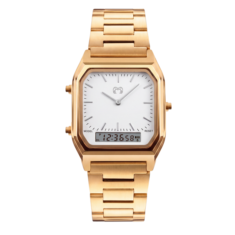 Reloj Vintage Retro ~ GoldWhite