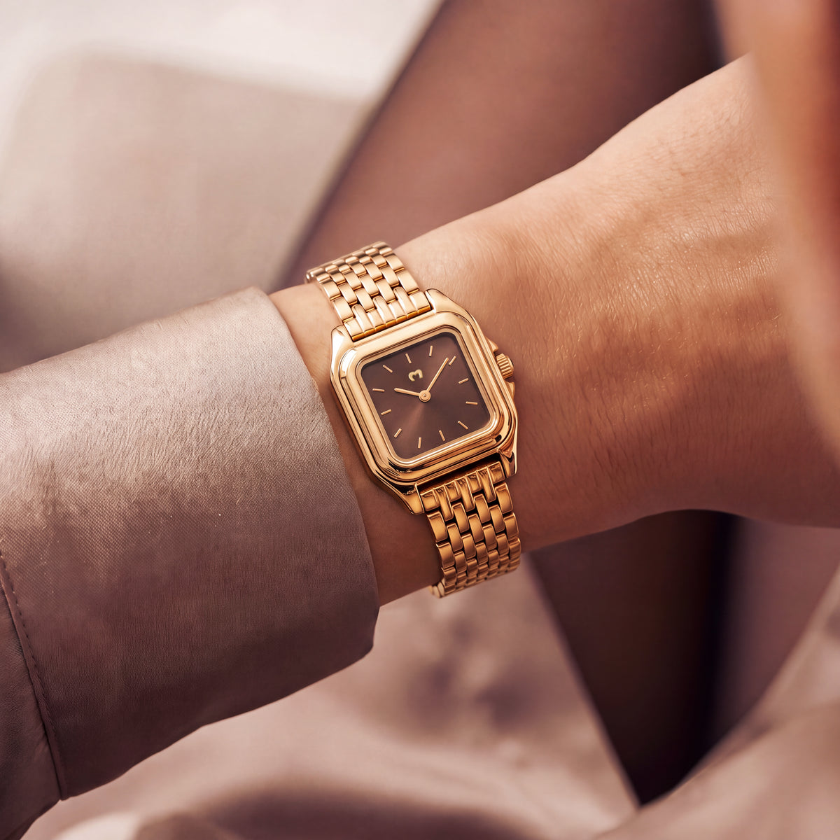 Reloj ~ Hampton Gold-Brown