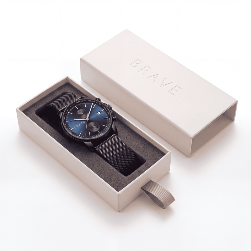 Reloj BRAVE ~ Atlantis Black-Dark Blue