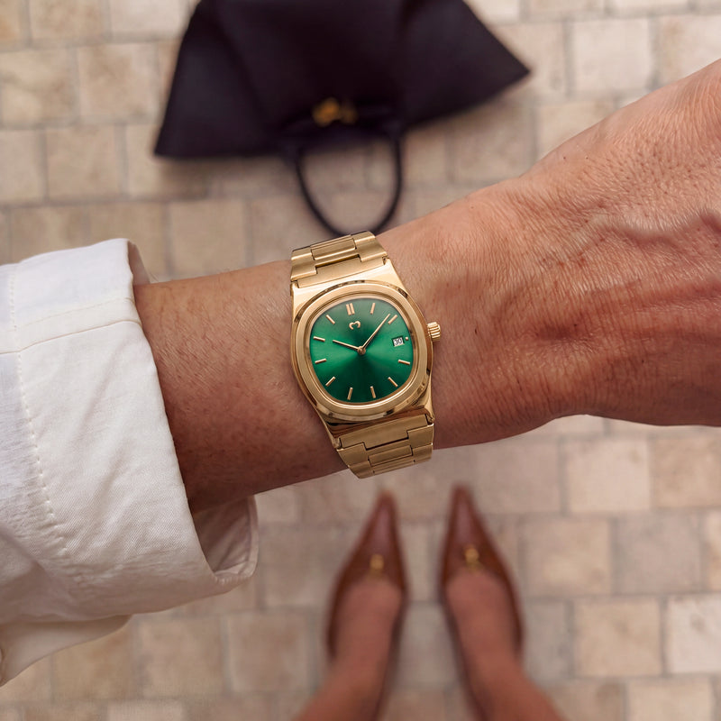 Relógio Dainty ~ Dourado-Verde