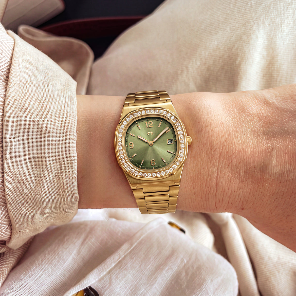 Reloj Prestige ~ Gold-Satin Green