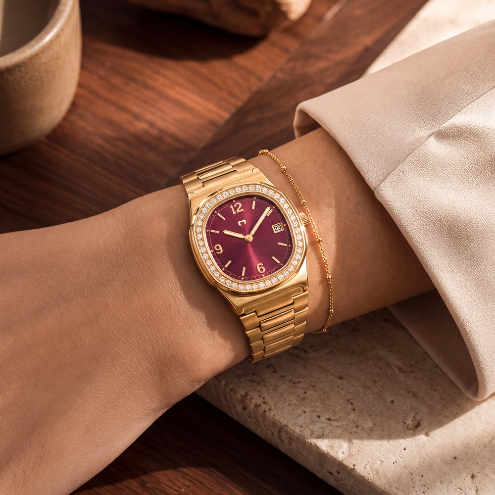 Reloj Prestige ~ Gold-Garnet