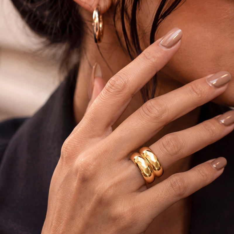 Anillo Doble Relieve Espesor