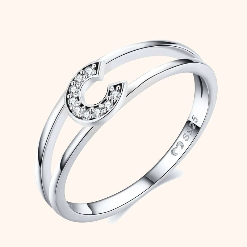 Anillo Iniciales Plateadas