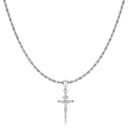 Collar Hombre BRAVE Cruz Corpus en acabado Plata