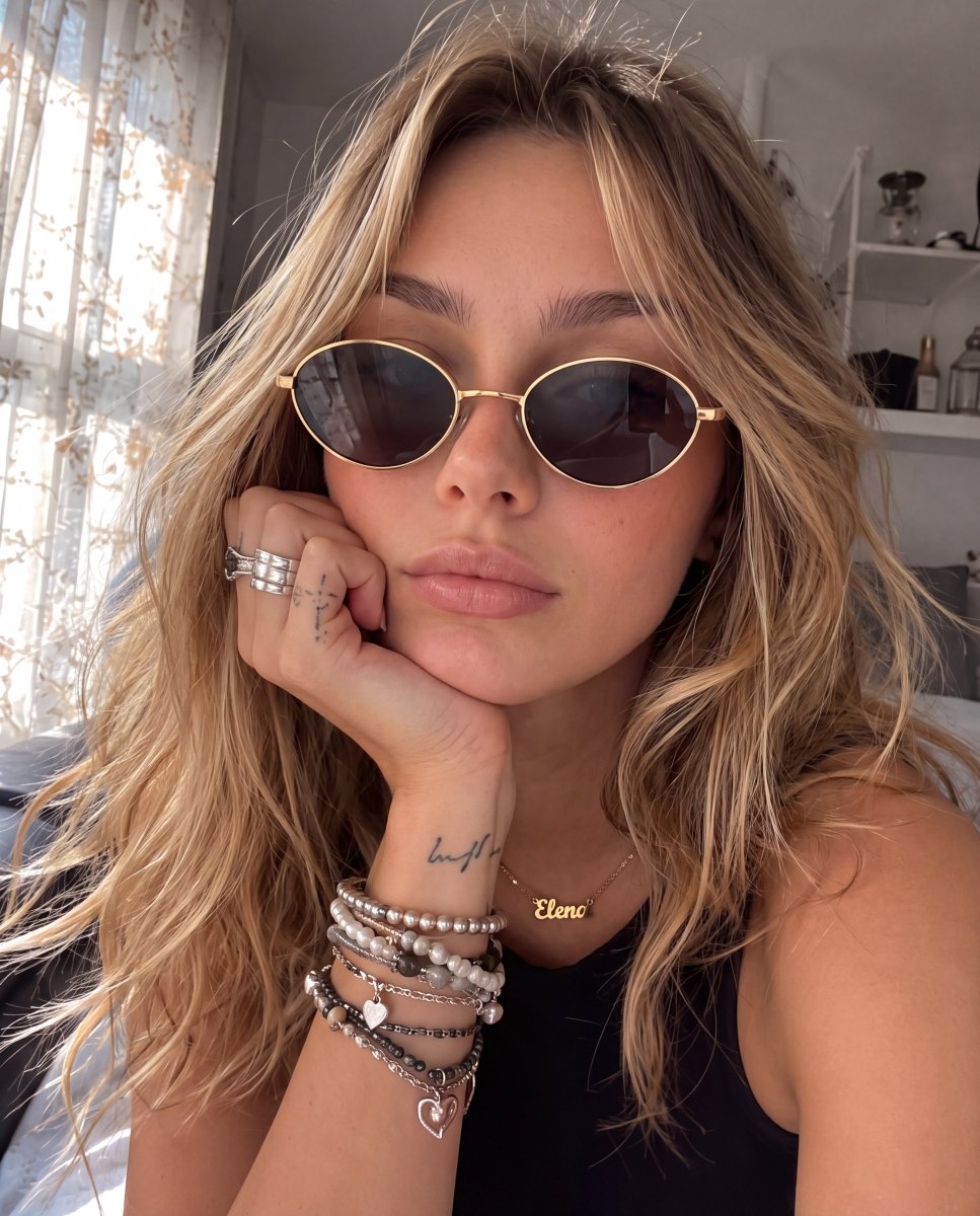 Gafas de Sol Mujer Loop ~ Dorada-Negra - LePetiteMarie