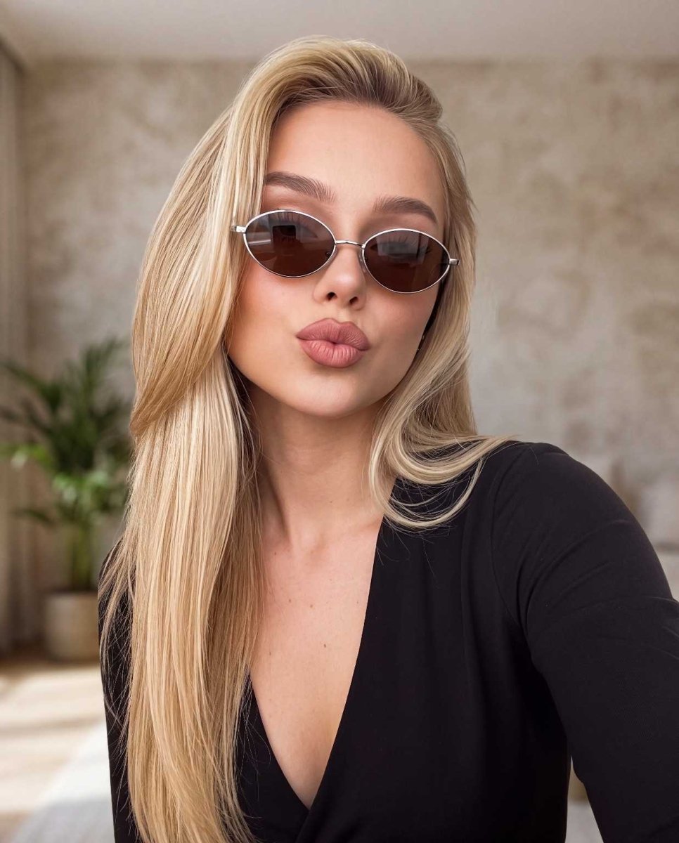 Gafas de Sol Mujer Loop ~ Plata-Marrón - LePetiteMarie