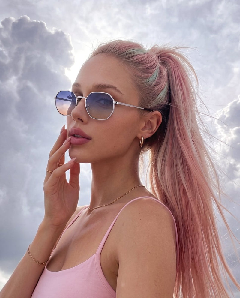 Gafas de Sol Mujer Silhouette ~ Plata-Azul T