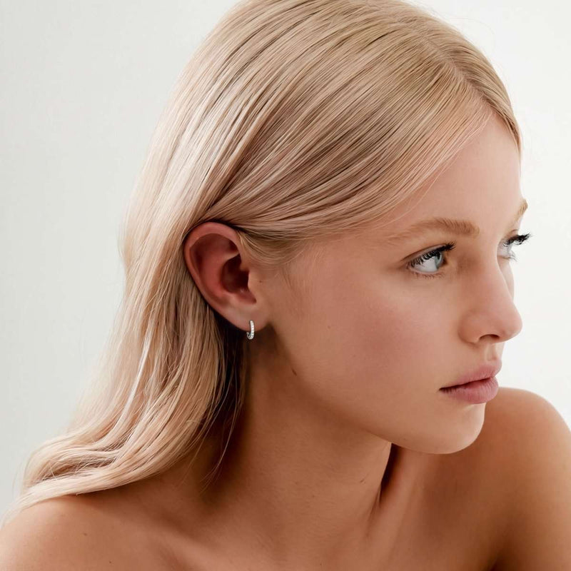 Pendientes Aros Brillo Blanco