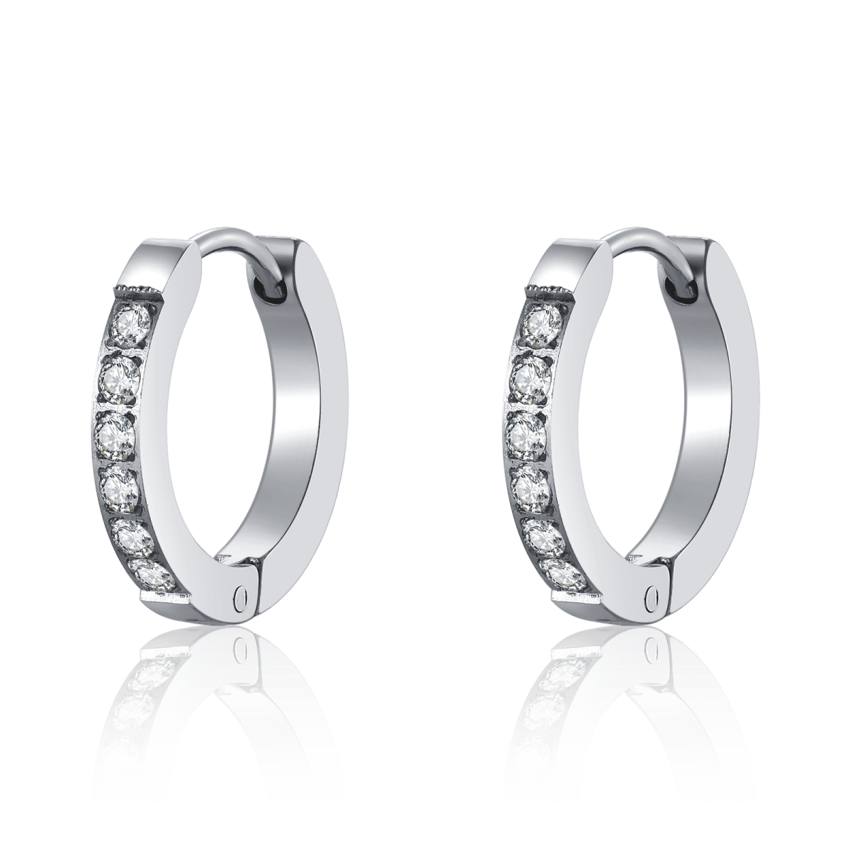 Pendientes Aros Circonitas Blancas - LePetiteMarie