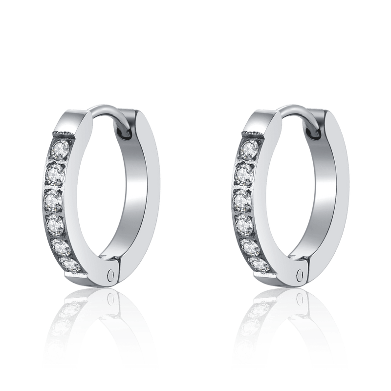 Pendientes Aros Circonitas Blancas - LePetiteMarie