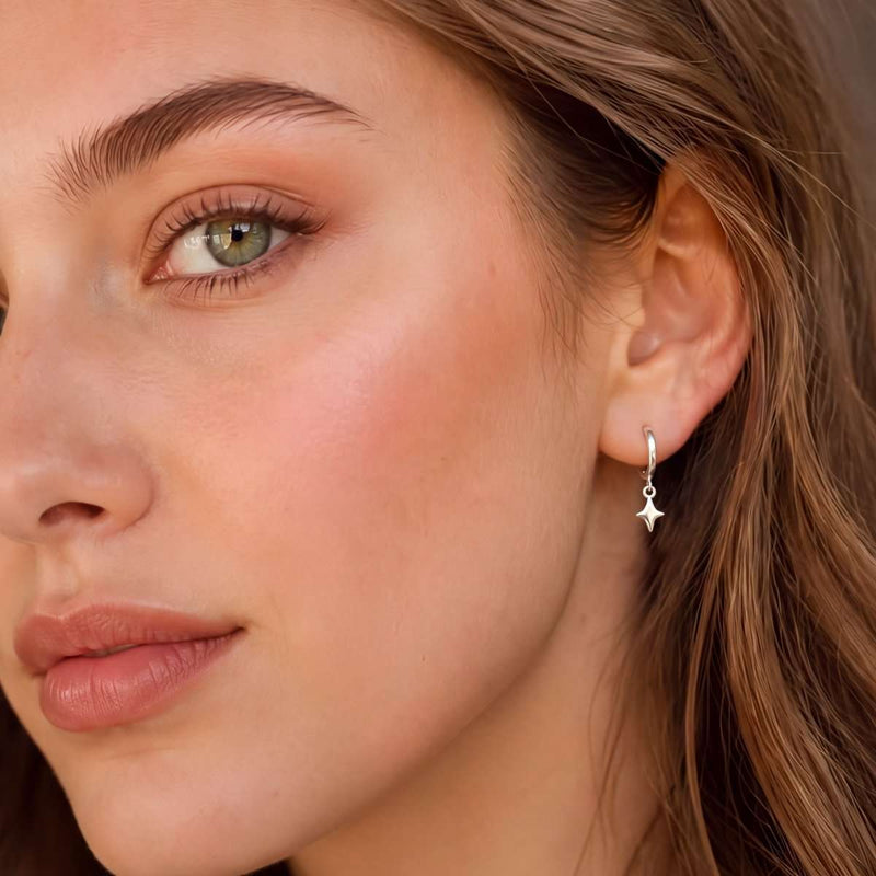 Pendientes Aros Estrella Destello