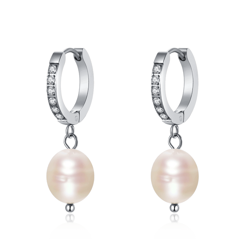 Pendientes Aros Perla Matices - LePetiteMarie