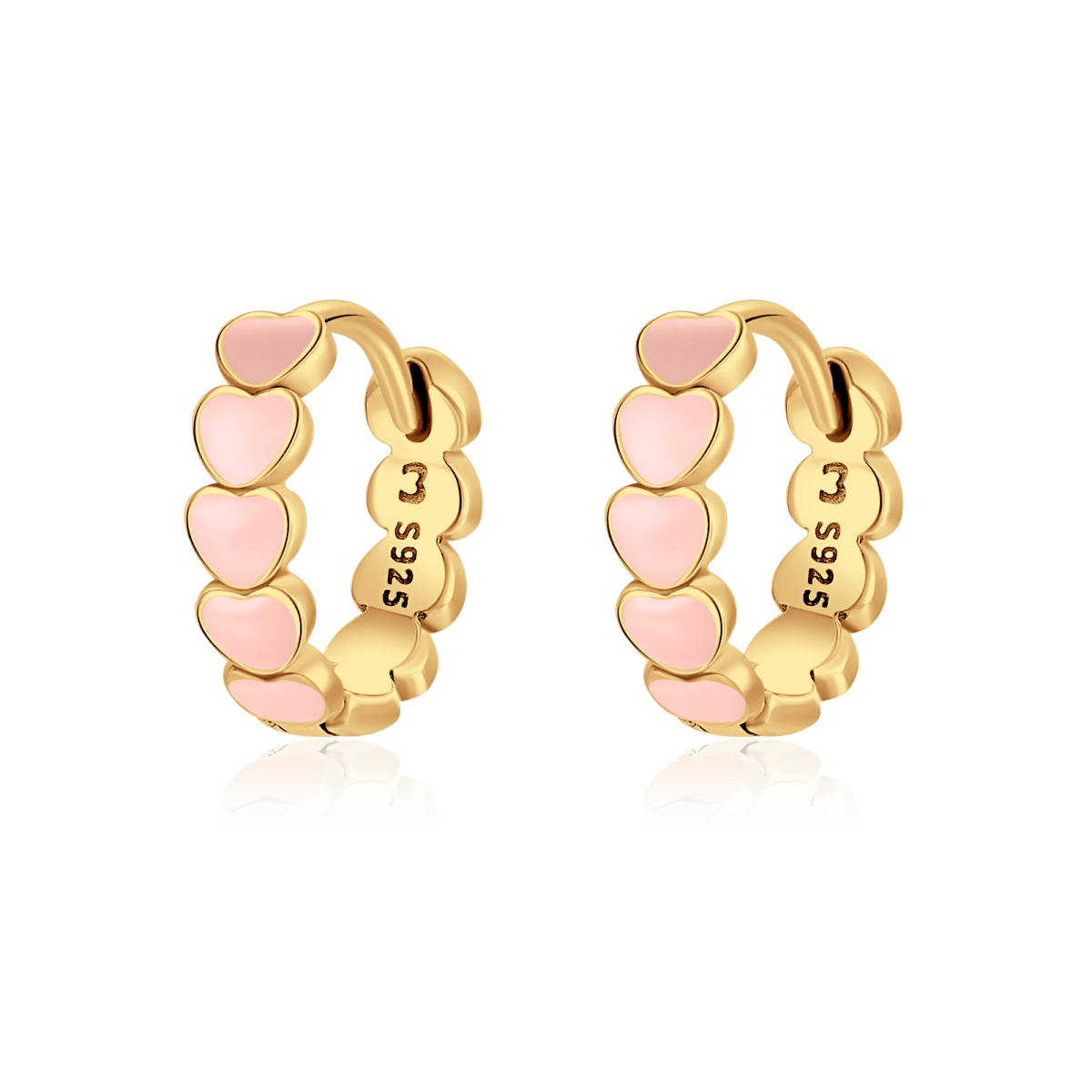 Pendientes Corazones Rosa - LePetiteMarie