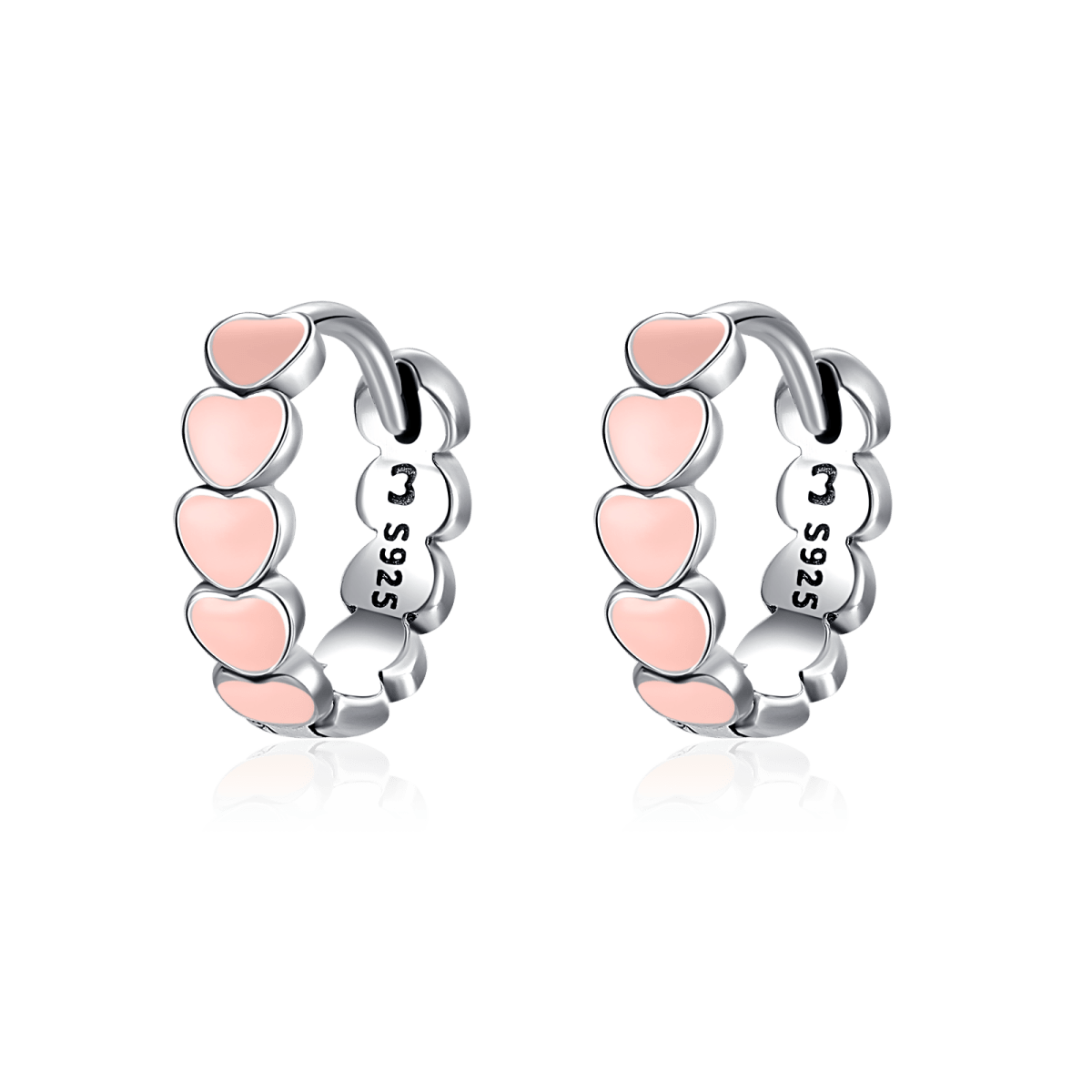 Pendientes Corazones Rosa - LePetiteMarie