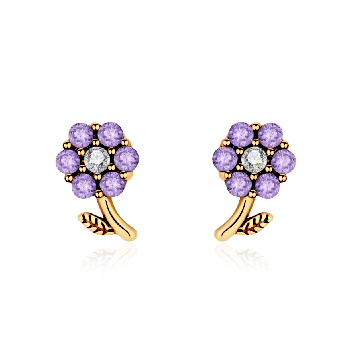 Pendientes Flor Violeta - LePetiteMarie