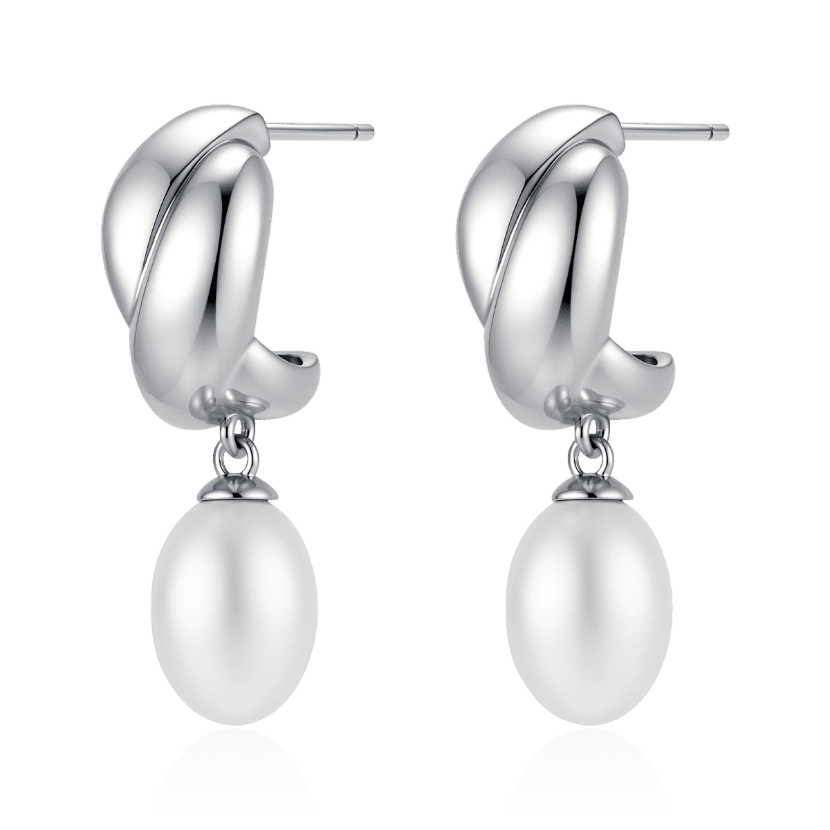Pendientes Semiaro Perla Óvalo - LePetiteMarie