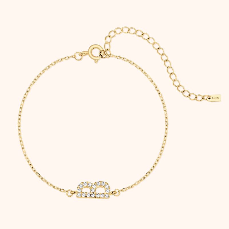 Pulsera Alpha Letters Brillo
