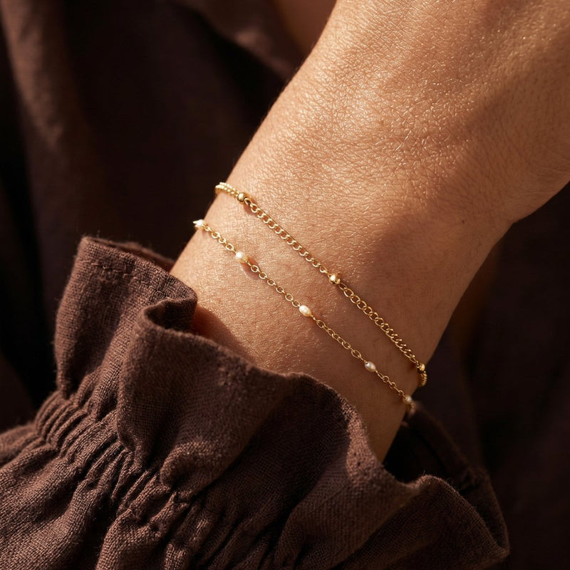 Pulsera Cuentas Blancas - LePetiteMarie