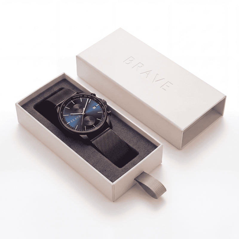 Reloj BRAVE ~ Atlantis Black-Dark Blue