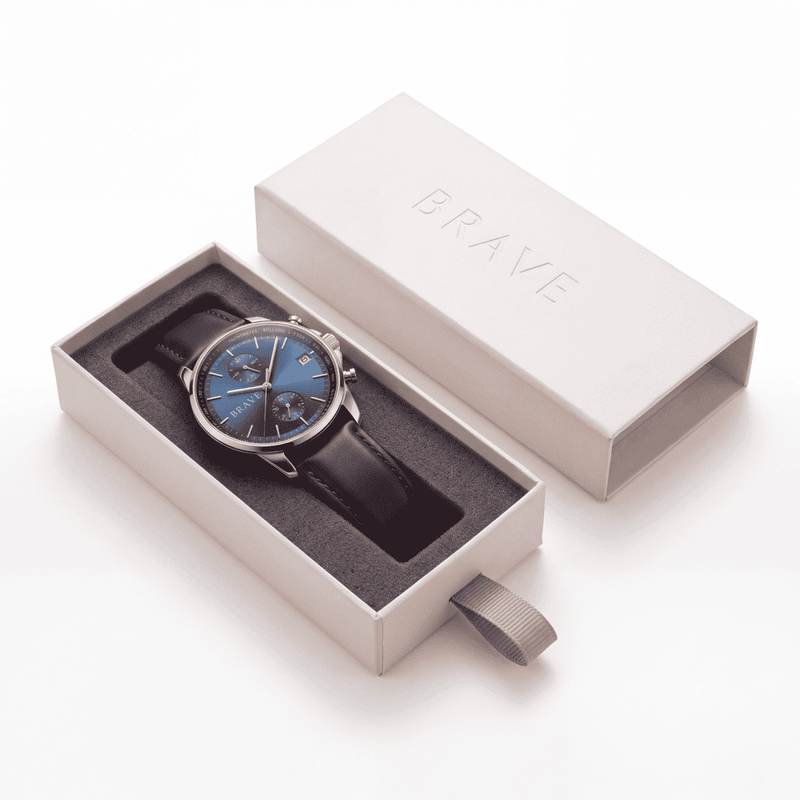 Reloj BRAVE ~ Atlantis Silver-Dark Blue