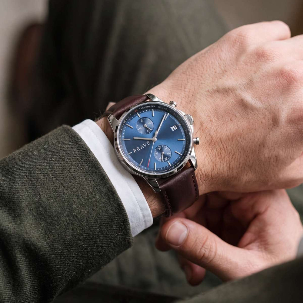 Reloj BRAVE ~ Atlantis Silver-Dark Blue