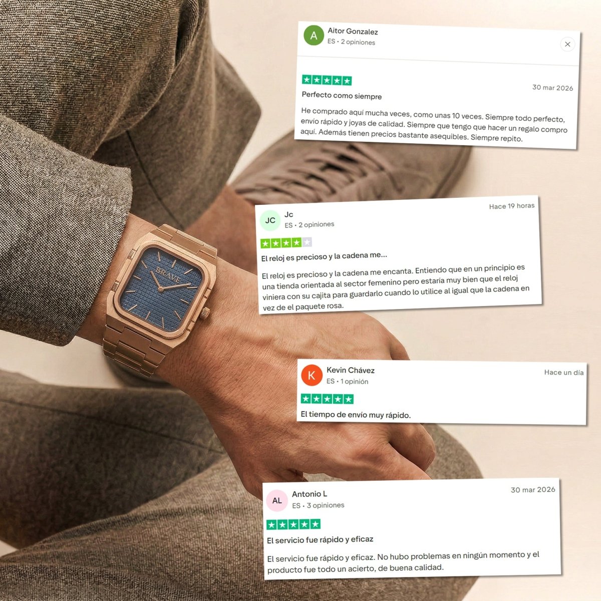 Reloj BRAVE ~ Brando Rose Gold - Blue - LePetiteMarie