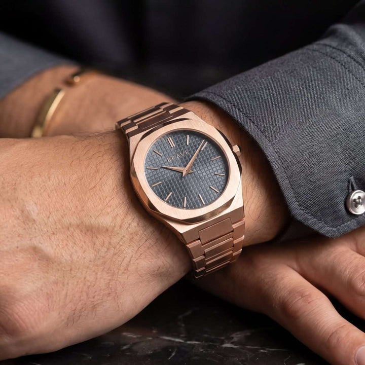 Reloj BRAVE ~ Empire Rose Gold-Blue