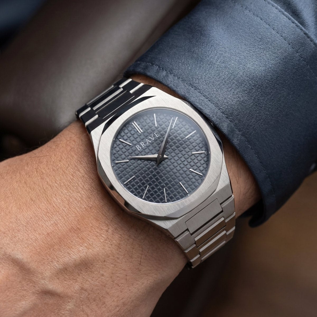 Reloj BRAVE ~ Empire Silver - Navy - LePetiteMarie