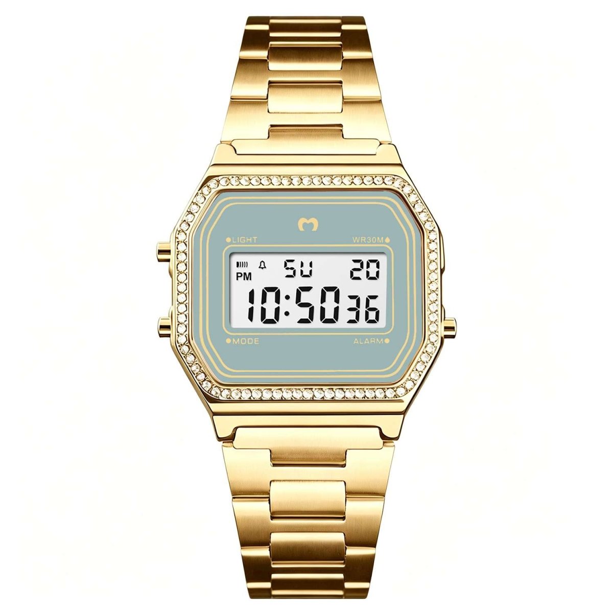 Reloj Digital Vintage Brillo ~ Gold-Azul Cielo - LePetiteMarie