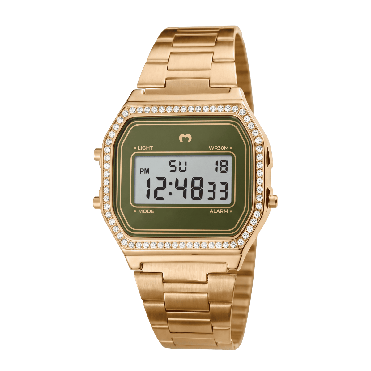 Reloj Digital Vintage Brillo ~ Gold-Olive - LePetiteMarie