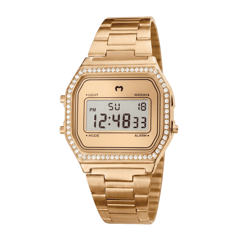 Reloj Digital Vintage Brillo ~ Oro