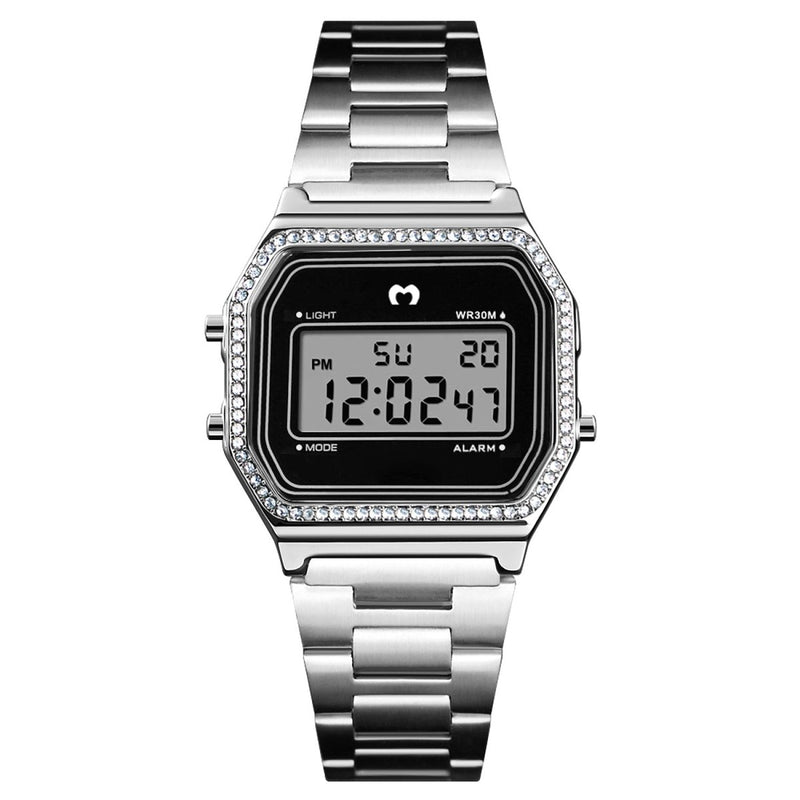 Reloj Digital Vintage Brillo ~ Plata