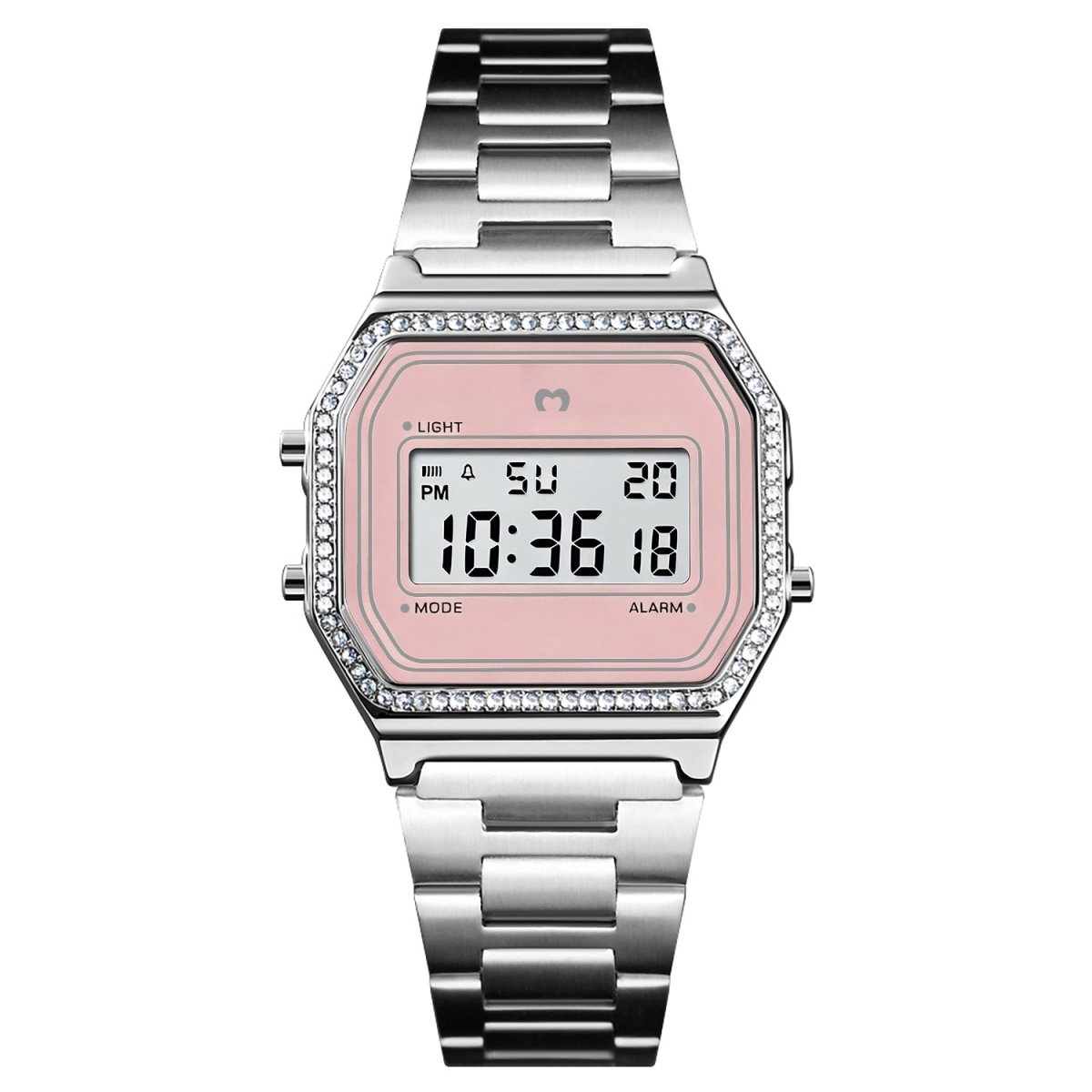 Reloj Digital Vintage Brillo ~ Silver-Pink - LePetiteMarie