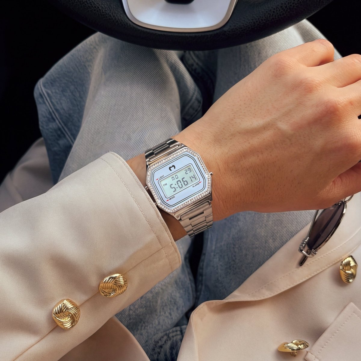 Reloj Digital Vintage Brillo ~ Silver - LePetiteMarie