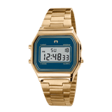 Reloj Digital Vintage ~ Gold-Azul Marino