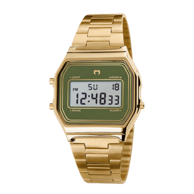 Reloj Digital Vintage ~ Gold-Olive