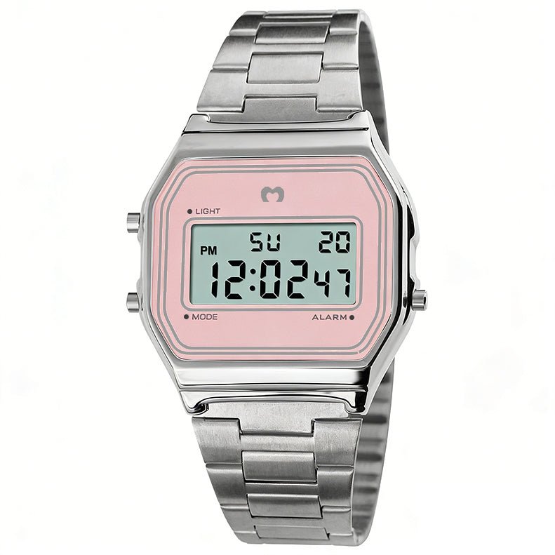 Reloj Digital Vintage ~ Silver-Pink