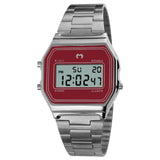 Reloj Digital Vintage ~ Silver-Red