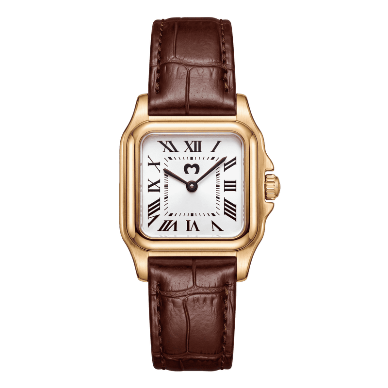 Reloj ~ Europa CUERO Marrón Gold-White