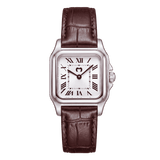 Reloj ~ Europa CUERO Marrón Silver-White